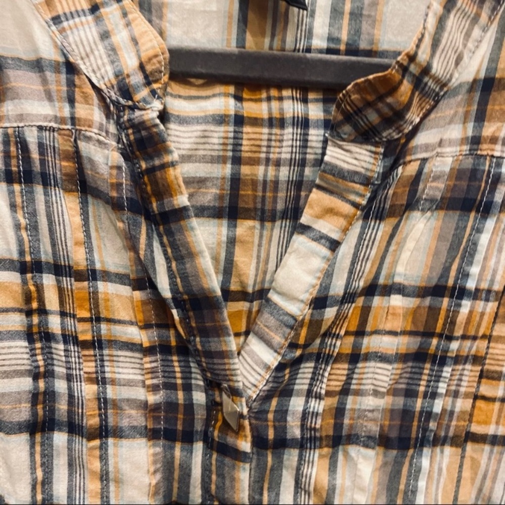 Torrid Ruffled Plaid Button Down - image 3